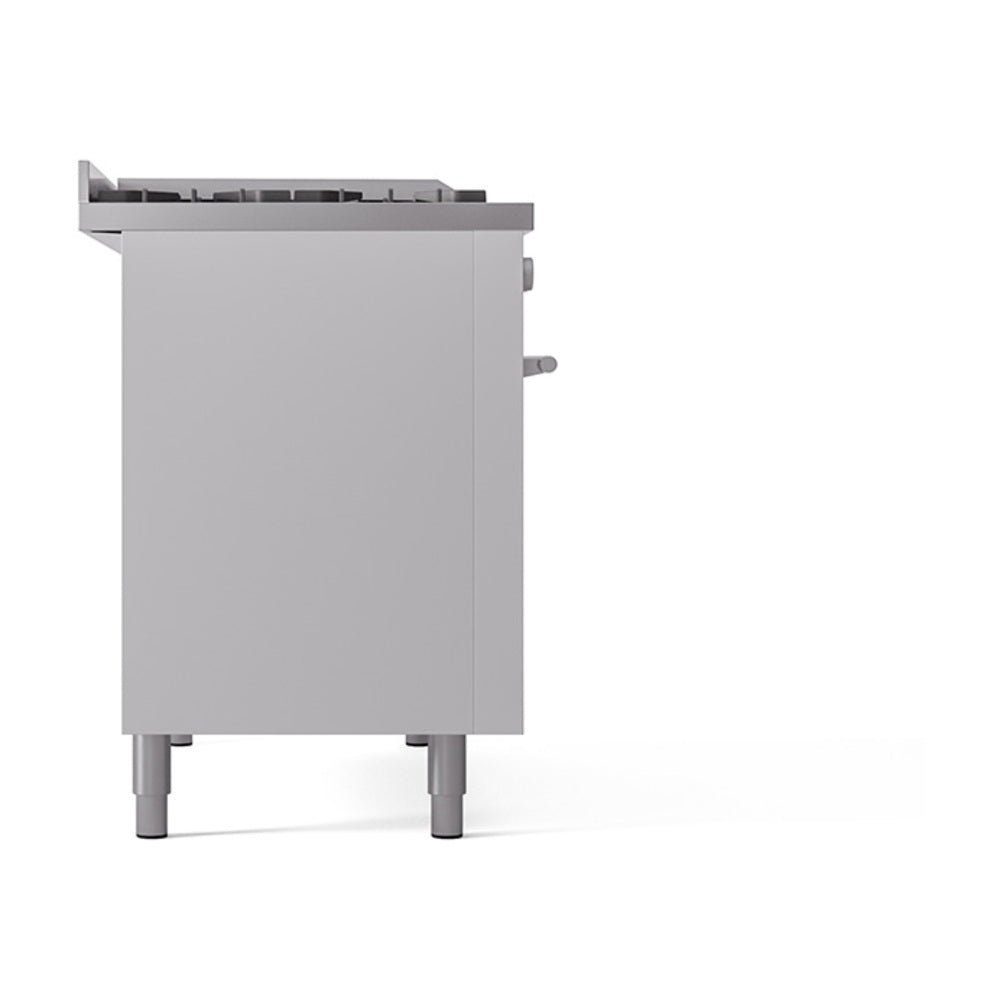 White range side view with solid panel and adjustable feet