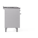 ILVE Professional Plus II 48-inch Propane Gas Dual Fuel Range with 5 Burners, Griddle, & French Top with Solid Door Oven in White (UP48FSQMPWHLP)