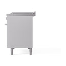ILVE Professional Plus II 48-inch Natural Gas Dual Fuel Range with 5 Burners, Griddle, & French Top with Solid Door Oven in White (UP48FSQMPWH)