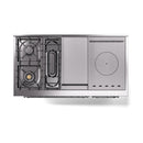 ILVE Nostalgie II 48-Inch Natural Gas Dual Fuel Range with 5 Burners, Griddle, & French Top, with Solid Door Oven in Custom RAL with Chrome Trim (UP48FSQNMPRAC)