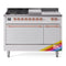 ILVE Nostalgie II 48-Inch Natural Gas Dual Fuel Range with 5 Burners, Griddle, & French Top, with Solid Door Oven in Custom RAL with Copper Trim (UP48FSQNMPRAP)