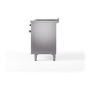 ILVE Nostalgie II 48-Inch Propane Gas Dual Fuel Range with 5 Burners, Griddle, & French Top, with Solid Door Oven in Stainless Steel with Bronze Trim (UP48FSQNMPSSBLP)