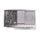 ILVE Nostalgie II 48-Inch Propane Gas Dual Fuel Range with 5 Burners, Griddle, & French Top, with Solid Door Oven in Stainless Steel with Copper Trim (UP48FSQNMPSSPLP)