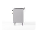ILVE Nostalgie II 48-Inch Propane Gas Dual Fuel Range with 5 Burners, Griddle, & French Top, with Solid Door Oven in White with Bronze Trim (UP48FSQNMPWHBLP)