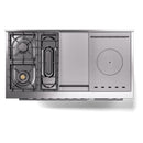 ILVE Professional Plus II 48-inch Natural Gas Dual Fuel Range with 5 Burners, Griddle, & French Top with Triple Glass Door Oven in Blue Grey (UP48FSWMPBG)