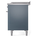 ILVE Professional Plus II 48-inch Propane Gas Dual Fuel Range with 5 Burners, Griddle, & French Top with Triple Glass Door Oven in Blue Grey (UP48FSWMPBGLP)