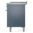 ILVE Professional Plus II 48-inch Natural Gas Dual Fuel Range with 5 Burners, Griddle, & French Top with Triple Glass Door Oven in Blue Grey (UP48FSWMPBG)