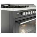 ILVE Professional Plus II 48-inch Propane Gas Dual Fuel Range with 5 Burners, Griddle, & French Top with Triple Glass Door Oven in Matte Graphite (UP48FSWMPMGLP)