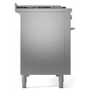ILVE Professional Plus II 48-inch Natural Gas Dual Fuel Range with 5 Burners, Griddle, & French Top with Triple Glass Door Oven in Stainless Steel (UP48FSWMPSS)