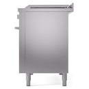 ILVE Professional Plus II 48-inch Natural Gas Dual Fuel Range with 5 Burners, Griddle, & French Top with Triple Glass Door Oven in Stainless Steel (UP48FSWMPSS)