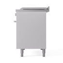 ILVE Professional Plus II 48-inch Natural Gas Dual Fuel Range with 5 Burners, Griddle, & French Top with Triple Glass Door Oven in White (UP48FSWMPWH)