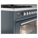 ILVE 48-Inch Professional Plus II Freestanding Propane Gas Dual Fuel Range with 8 Sealed Burner in Blue Grey (UP48FWMPBGLP)