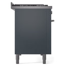 ILVE 48-Inch Professional Plus II Freestanding Propane Gas Dual Fuel Range with 8 Sealed Burner in Blue Grey (UP48FWMPBGLP)