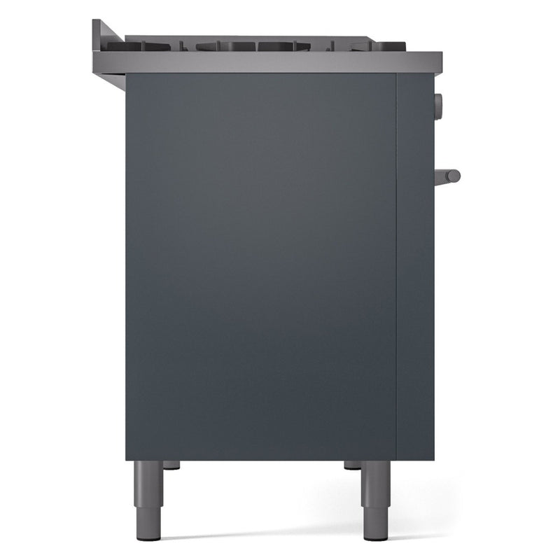 ILVE 48-Inch Professional Plus II Freestanding Dual Fuel Range with 8 Sealed Burner in Blue Grey (UP48FWMPBG)