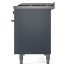 ILVE 48-Inch Professional Plus II Freestanding Propane Gas Dual Fuel Range with 8 Sealed Burner in Blue Grey (UP48FWMPBGLP)