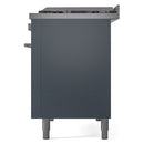 ILVE 48-Inch Professional Plus II Freestanding Natural Gas Dual Fuel Range with 8 Sealed Burner in Blue Grey (UP48FWMPBG)