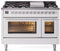 ILVE 48-Inch Professional Plus II Freestanding Natural Gas Dual Fuel Range with 8 Sealed Burner in White (UP48FWMPWH)