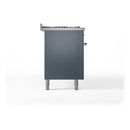 ILVE Nostalgie II 60-Inch Dual Fuel Freestanding Range in Blue Grey with Chrome Trim (UP60FNMPBGCLP)