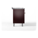 ILVE 60-Inch Nostalgie II Natural Gas Dual Fuel Range with 9 Burners, Griddle and Triple Glass Door Oven in Burgundy with Copper Trim (UP60FNMPBUP)