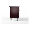 ILVE 60-Inch Nostalgie II Propane Gas Dual Fuel Range with 9 Burners, Griddle and Triple Glass Door Oven in Burgundy with Copper Trim (UP60FNMPBUPLP)