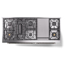 ILVE 60-Inch Nostalgie II Propane Gas Dual Fuel Range with 9 Burners, Griddle and Triple Glass Door Oven in Emerald Green with Bronze Trim (UP60FNMPEGBLP)