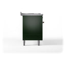 ILVE 60-Inch Nostalgie II Natural Gas Dual Fuel Range with 9 Burners, Griddle and Triple Glass Door Oven in Emerald Green with Bronze Trim (UP60FNMPEGB)