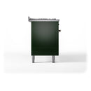 ILVE 60-Inch Nostalgie II Propane Gas Dual Fuel Range with 9 Burners, Griddle and Triple Glass Door Oven in Emerald Green with Bronze Trim (UP60FNMPEGBLP)