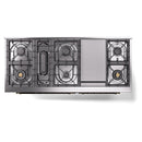 ILVE 60-Inch Nostalgie II Propane Gas Dual Fuel Range with 9 Burners, Griddle and Triple Glass Door Oven in Custom RAL with Bronze Trim (UP60FNMPRABLP)