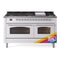 ILVE 60-Inch Nostalgie II Dual Fuel Range with 9 Burners, Griddle and Triple Glass Door Oven in Custom RAL with Chrome Trim (UP60FNMPRAC)