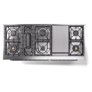 ILVE 60-Inch Nostalgie II Natural Gas Dual Fuel Range with 9 Burners, Griddle and Triple Glass Door Oven in Custom RAL with Chrome Trim (UP60FNMPRAC)