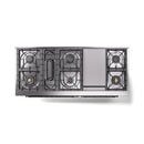ILVE 60-Inch Nostalgie II Propane Gas Dual Fuel Range with 9 Burners, Griddle and Triple Glass Door Oven in Glossy Black with Bronze Trim (UP60FNMPBKBLP)
