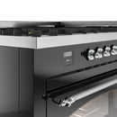 ILVE 60-Inch Nostalgie II Propane Gas Dual Fuel Range with 9 Burners, Griddle and Triple Glass Door Oven in Glossy Black with Chrome Trim (UP60FNMPBKCLP)