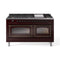 ILVE 60-Inch Nostalgie II Noblesse Dual Fuel Range with 9 Sealed Burners, Griddle, Triple Glass Door Oven in Burgundy with Bronze Trim (UN60FNMPBUB)