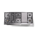 ILVE 60-Inch Nostalgie II Propane Gas Dual Fuel Range with 9 Burners, Griddle and Triple Glass Door Oven in Burgundy with Bronze Trim (UP60FNMPBUBLP)