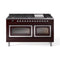 ILVE 60-Inch Nostalgie II Noblesse Natural Gas Dual Fuel Range   in Burgundy with Chrome Trim (UN60FNMPBUC)