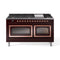 ILVE 60-Inch Nostalgie II Noblesse Natural Gas Dual Fuel Range   in Burgundy with Copper Trim (UN60FNMPBUP)