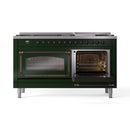ILVE 60-Inch Nostalgie II Noblesse Natural Gas Dual Fuel Range   in Emerald Green with Bronze Trim (UN60FNMPEGB)