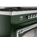 ILVE 60-Inch Nostalgie II Noblesse Natural Gas Dual Fuel Range   in Emerald Green with Chrome Trim (UN60FNMPEGC)