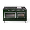 ILVE 60-Inch Nostalgie II Noblesse Natural Gas Dual Fuel Range   in Emerald Green with Chrome Trim (UN60FNMPEGC)