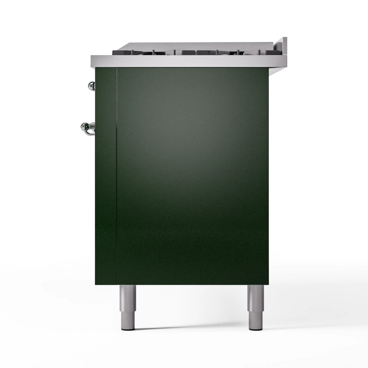 Emerald green range back panel with rear vent area and two rear legs