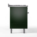 ILVE 60-Inch Nostalgie II Propane Gas Dual Fuel Range with 9 Burners, Griddle and Triple Glass Door Oven in Emerald Green with Chrome Trim (UP60FNMPEGCLP)