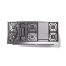 ILVE 60-Inch Nostalgie II Propane Gas Dual Fuel Range with 9 Burners, Griddle and Triple Glass Door Oven in Emerald Green with Chrome Trim (UP60FNMPEGCLP)