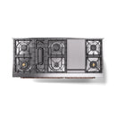 ILVE 60-Inch Nostalgie II Propane Gas Dual Fuel Range with 9 Burners, Griddle and Triple Glass Door Oven in Emerald Green with Copper Trim (UP60FNMPEGPLP)