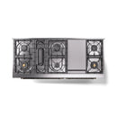 ILVE 60-Inch Nostalgie II Propane Gas Dual Fuel Range with 9 Burners, Griddle and Triple Glass Door Oven in Midnight Blue with Bronze Trim (UP60FNMPMBBLP)