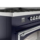 ILVE 60-Inch Nostalgie II Noblesse Natural Gas Dual Fuel Range   in Midnight Blue with Chrome Trim (UN60FNMPMBC)