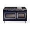 ILVE 60-Inch Nostalgie II Noblesse Natural Gas Dual Fuel Range   in Midnight Blue with Chrome Trim (UN60FNMPMBC)