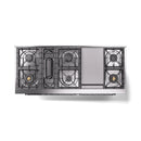 ILVE 60-Inch Nostalgie II Propane Gas Dual Fuel Range with 9 Burners, Griddle and Triple Glass Door Oven in Midnight Blue with Chrome Trim (UP60FNMPMBCLP)