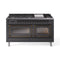 ILVE 60-Inch Nostalgie II Noblesse Natural Gas Dual Fuel Range   in Matte Graphite with Bronze Trim (UN60FNMPMGB)