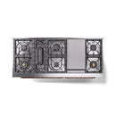 ILVE 60-Inch Nostalgie II Propane Gas Dual Fuel Range with 9 Burners, Griddle and Triple Glass Door Oven in Matte Graphite with Copper Trim (UP60FNMPMGPLP)