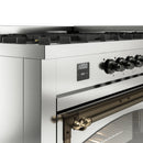 ILVE 60-Inch Nostalgie II Noblesse Natural Gas Dual Fuel Range   in Stainless Steel with Bronze Trim (UN60FNMPSSB)